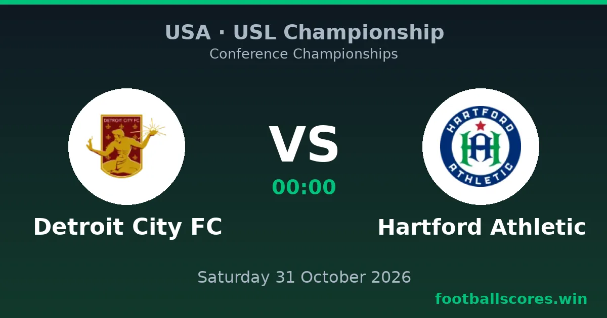 Detroit City FC vs Hartford Athletic – USL Championship, 31 October 2026