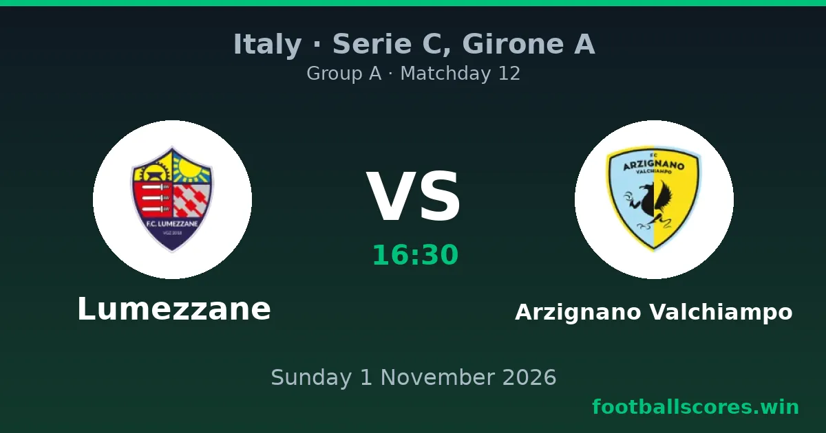 Lumezzane vs Arzignano Valchiampo – Serie C, Girone A, 1 November 2026