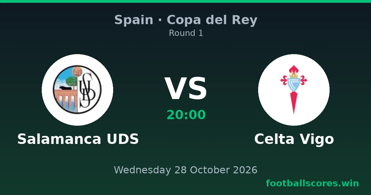 Salamanca UDS vs Celta Vigo – Copa del Rey, 28 October 2026