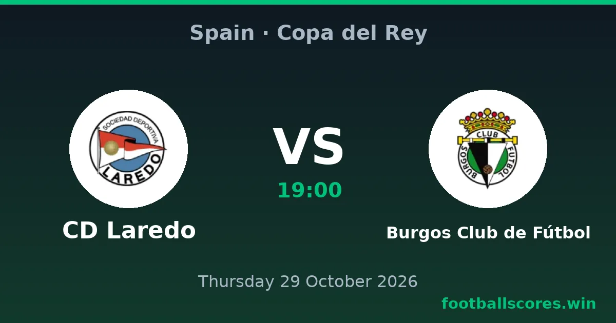 CD Laredo vs Burgos Club de Fútbol – Copa del Rey, 29 October 2026